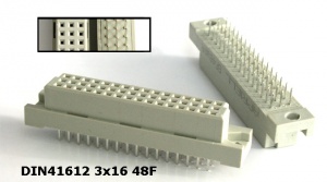 DIN 3x16 48F, Розетка, AUK, шаг=2,54мм., 48кнт.