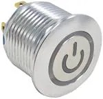 AV1610P612R04, Кнопочный выключатель, антивандальный, AV16, OFF - (ON), TE Connectivity, 2A, 36VDC, IP67, зеленый, Ø16mm, -20...55°С