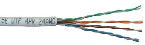 Кабель (провод) U/UTP, CAT5e, ParLan, 4x2x0,52, бухта 305м., Россия, ПВХ (PVC)