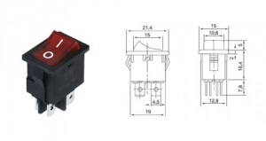 SWR7201-C, Переключатель клавишный, IRS, Красный