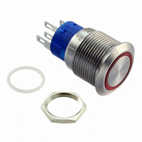 ULV4F2BSS311, Кнопка круглая, E-Switch, 250V, 55...-20°С