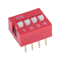 NDS-04B-V, Переключатель, кол-во секций - 4, ON-OFF, 0,05A/12ВDC, DIPTRONICS