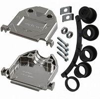 17E-1728-2, Корпус разъема D-SUB 50P METALLIZED 2 PIECE BACKSHELL, Amphenol, Пластик