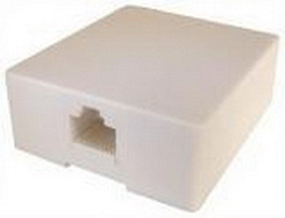 03-0004, Розетка RJ-12х1, накладная, гнездо с торца, кат.3, 6P-6C, 60x60mm, REXANT