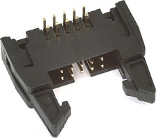 IDCC-10MR, (DS1011-10R) (SCM-10R) Вилка на плату угловая с защелками, CONNFLY, 10x2,54mm, Медь