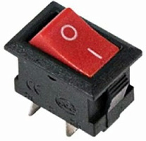 KCD5-101-C3-R/2P, Переключатели клавишные, ON-JFF, 1A, красный, Китай, 13,8х9, h=14,8mm