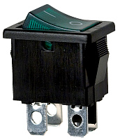 RS601D1-201A011G1B, (R19-20IBGNBT2-G), Переключатель клавишный, с фиксац., подсветка, 6A, 250V, зеленый, Gangyuan