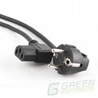 GC-PCE02-VDE/0.75-3.0m, Кабель питания угловой EURO/ IEC-320-C13/EU-Schuko, GREENCONNECT, 3m, 3х0,75