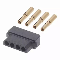 M80-8980405, Разъемы питания с контактами, 4P, 1Row, HARWIN, 300V, 3A, шаг=2мм., -55...125°С