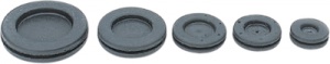 0258 0353 010, DG13.5, Заглушка мембранная, хлоропрен (CR), SES-STERLING, Ø25mm, Ømin=13,5mm, H=7mm, черный, -30...90°С
