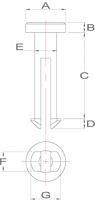 F001-00095, Штифт разрезной с цилиндр. головкой, Enzotech, латунь