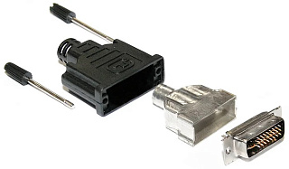 AC-DVI29-M, Разъемы DVI, на кабель D=9.0mm, разб. корпус,, I-Taki, 29кнт., черный