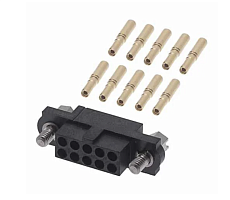 M80-4601005, Разъемы питания, 10P, 2Row, HARWIN, 3A, -55...125°С