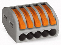 222-415, Компактная соединительная клемма 5-провод., WAGO, 0.8-2.5mm², Серый