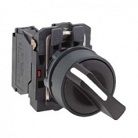 XB5AD25, Переключатель поворотный, 2-х поз., с фиксац., Schneider, 1NO+1NC, черный, Ø22mm, 42х30, h=70mm