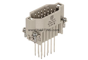 09 21 015 2601, Вилка15D накр., HARTING, 10A, серый, 15кнт