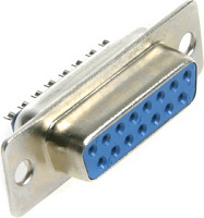 DS1033-15FBNSiSS-CT (DB-15F), Соединители D-Sub, розетка, CONNFLY, 15P, 2Row