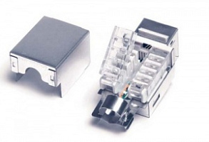 KJ2-8P8C-C5e-TLH- SL-F-SH-WH, Вставка Keystone Jack RJ-45(8P8C), кат- 5е, зделка без инструмента, полный экран, Hyperline