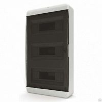 BNK 40-36-1, Бокс настенного монтажа 36мод,. белый с прозрачной черной дверью и шинами, Россия, IP40