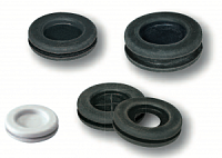 0133 0354 010, DG16PVC, Заглушка мембранная, ПВХ (PVC), SES-STERLING, Ø27,5mm, Ømin=16mm, H=7,4mm, черный, -30...70°С
