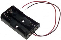 2463, Battery Holder (Open) AA 2 Cell Wire Leads - 6", Keystone