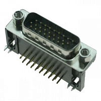 DHR-26MA, Соединители D-Sub высокой плотности (Прямой угол), вилка, на печатную плату, RUICHI, 26P