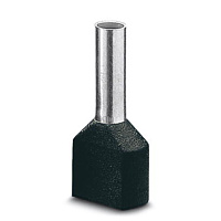 05.599.2027.0, Наконечник кабельный, трубчатый, сдвоенный, изолир., WIELAND, черный, L=15,8mm